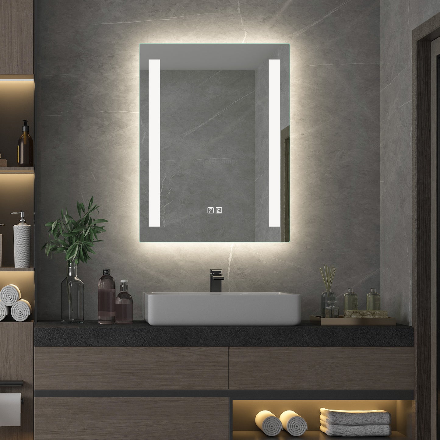 LED Bathroom Mirror with Single Touch Switch – Dimmable & 3 Color Temperature (3 Sizes)