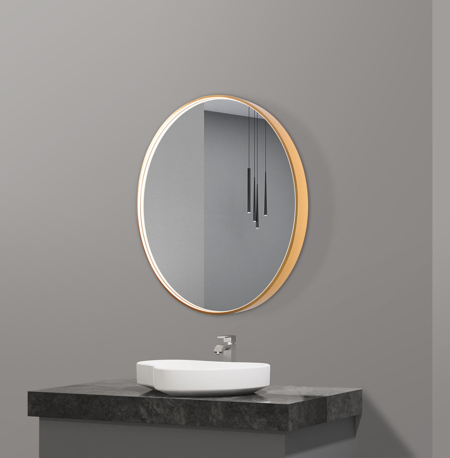 LED Bathroom Mirror with Acrylic Diffuser Side Light Strip – Available in 2 Sizes