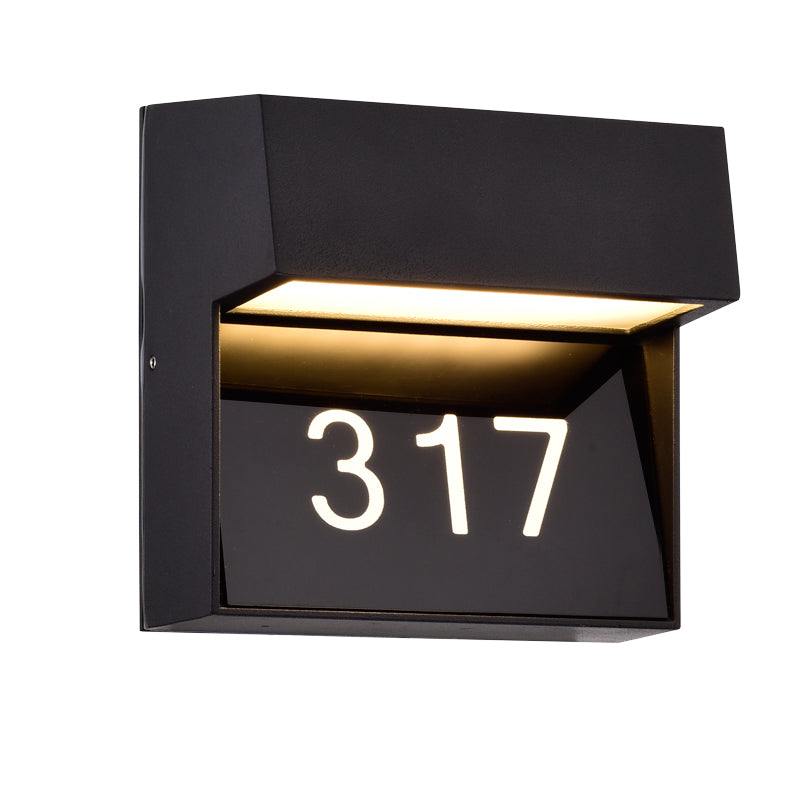 Custom LED Outdoor Room Number Light – ADA Compliant Wall Fixture (Model 21907)
