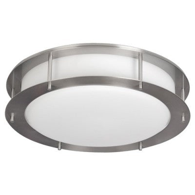 Vanity Ceiling Fixture for Candlewood Suites – 16" Brushed Nickel Flush Mount with Acrylic Diffuser