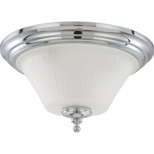 3-Light Dome Flush Mount Ceiling Light – Polished Chrome Finish with Frosted Etched Glass