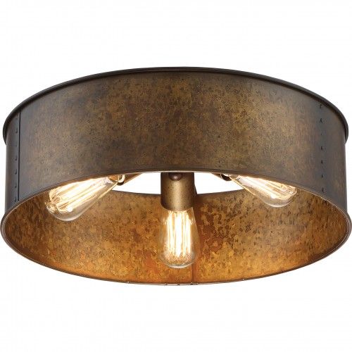 Kettle 3-Light Flush Ceiling Fixture – 60W Vintage Style Lamps | HLCLN60074