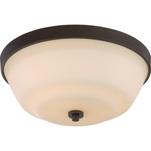 Willow 2-Light Flush Mount Ceiling Fixture with White Glass