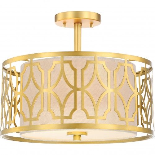 Filigree 2-Light 15" Semi-Flush Mount Ceiling Fixture