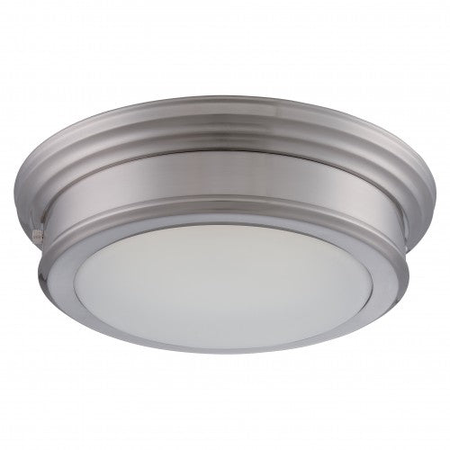 1-Light LED Flush Mount Ceiling Light in Brushed Nickel Finish – Indoor Modern Ceiling Lamp