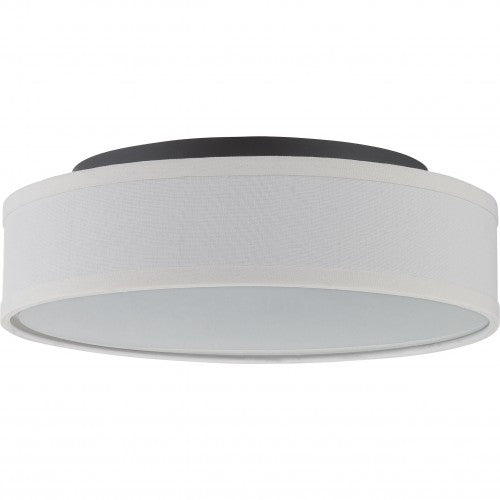 LED Flush Mount Ceiling Light – White Linen Shade, Modern Finish