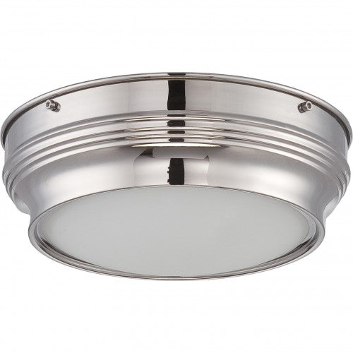 LED Flush Mount Ceiling Light with Satin White Glass