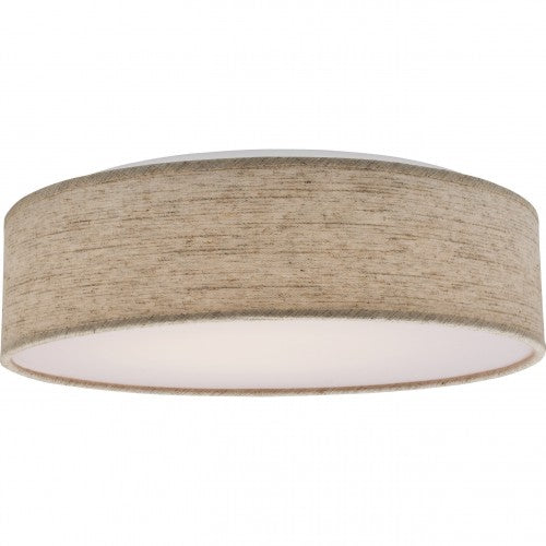 1-Light 15" Fabric Drum LED Flush Mount Ceiling Light
