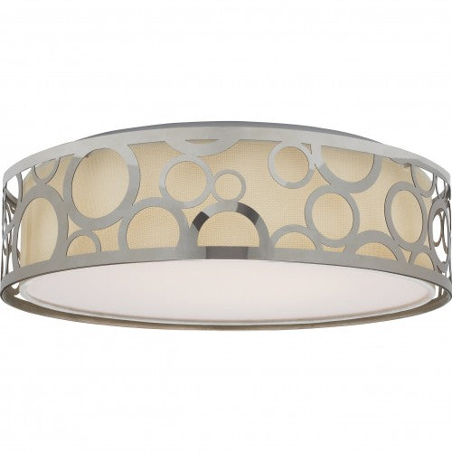 Energy Star 1-Light 15" Polished Nickel Filigree LED Flush Mount Ceiling Fixture