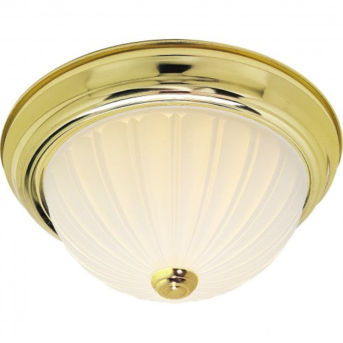 3-Light 15-Inch Close-to-Ceiling Flush Mount LED Ceiling Fixture with Frosted Melon Glass – HLCLN60161