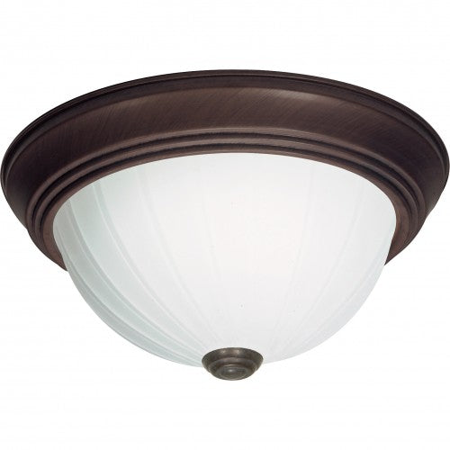2-Light 13-Inch Close-to-Ceiling Flush Mount LED Ceiling Fixture with Frosted Melon Glass – HLCLN60146