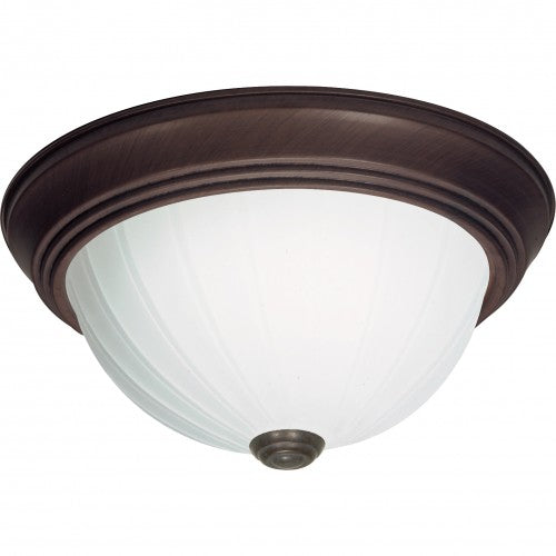 3-Light 15-Inch Close-to-Ceiling Flush Mount LED Ceiling Fixture with Frosted Melon Glass – HLCLN60145