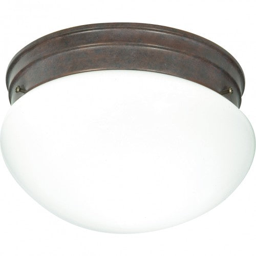 2-Light 10-Inch Close-to-Ceiling LED Flush Mount Ceiling Fixture with Medium White Mushroom Glass – HLCLN60125