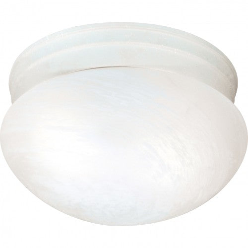 2-Light 10-Inch Close-to-Ceiling LED Flush Mount Ceiling Fixture with Medium Alabaster Mushroom Glass – HLCLN60114