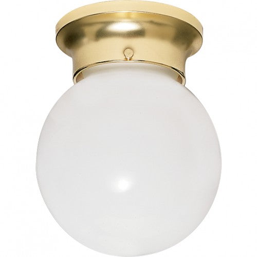 HLCLN60040 8" 1-Light LED Flush Mount Ceiling Fixture – White Glass Ball