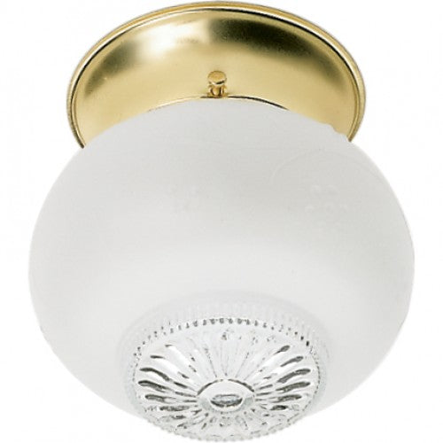 HLCLN60037 6" 1-Light LED Flush Mount Ceiling Fixture – Frosted Squat Ball Glass