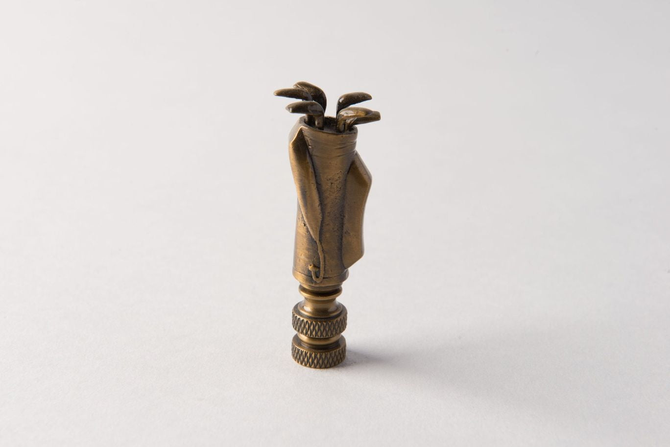 Antique Brass Golf Bag Lamp Finial (Fits Most Harps)