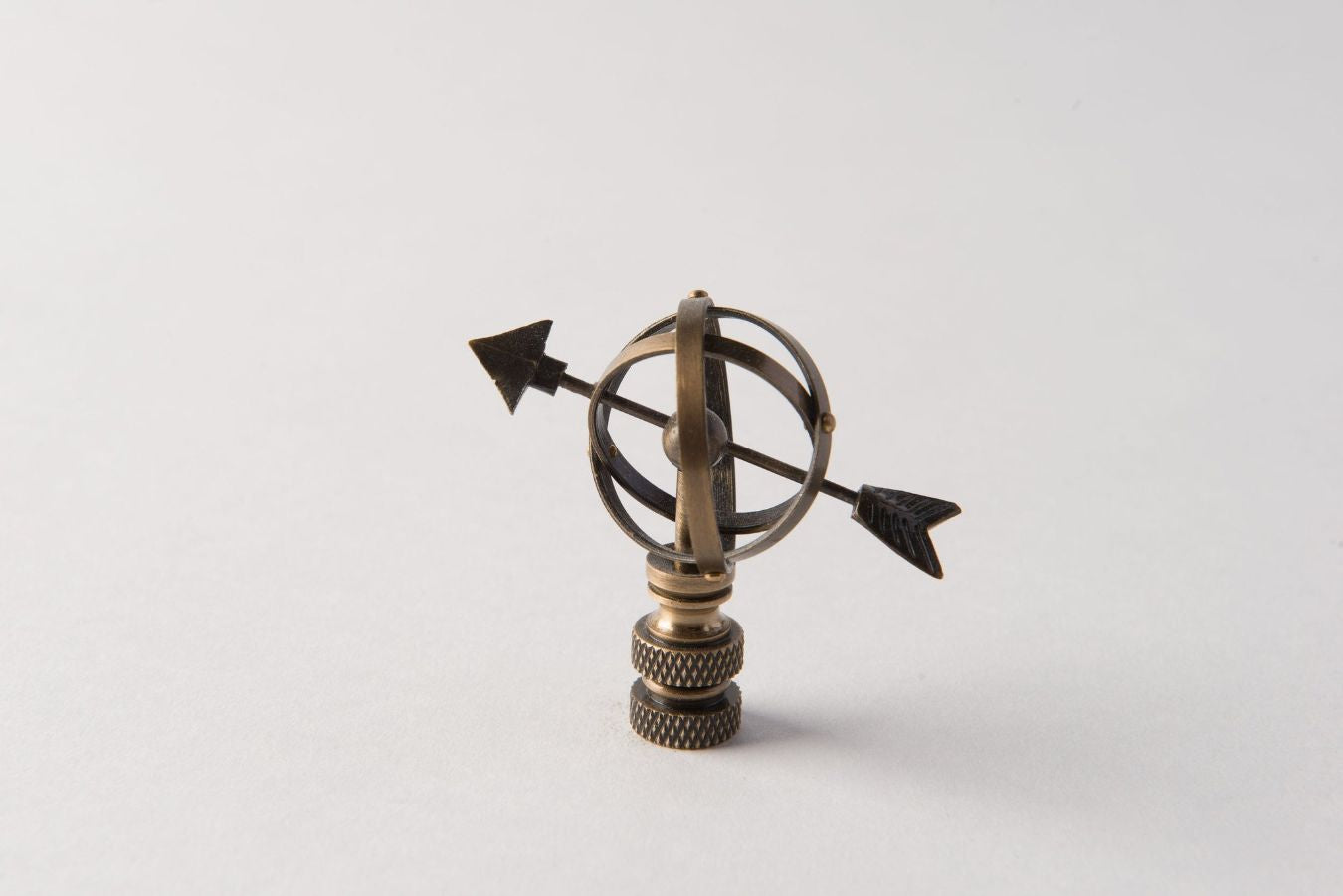 Antique Brass Sundial Lamp Finial (Fits Most Harps)