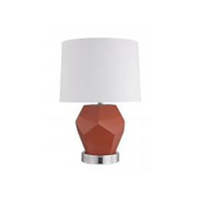 RotOrange Bedside Table Lamp with White Linen Shade – 32W Medium Base