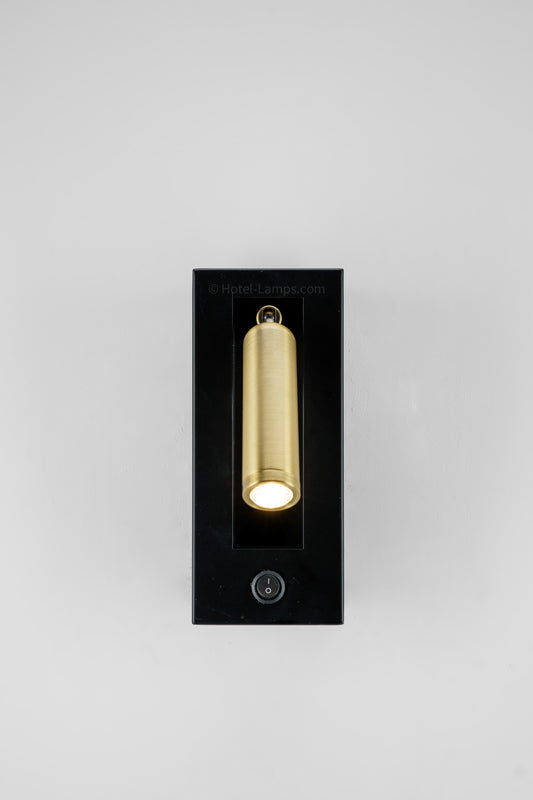 Black & Matte Gold Wall Lamp – LED Integrated Wall-Mounted Bedside Light