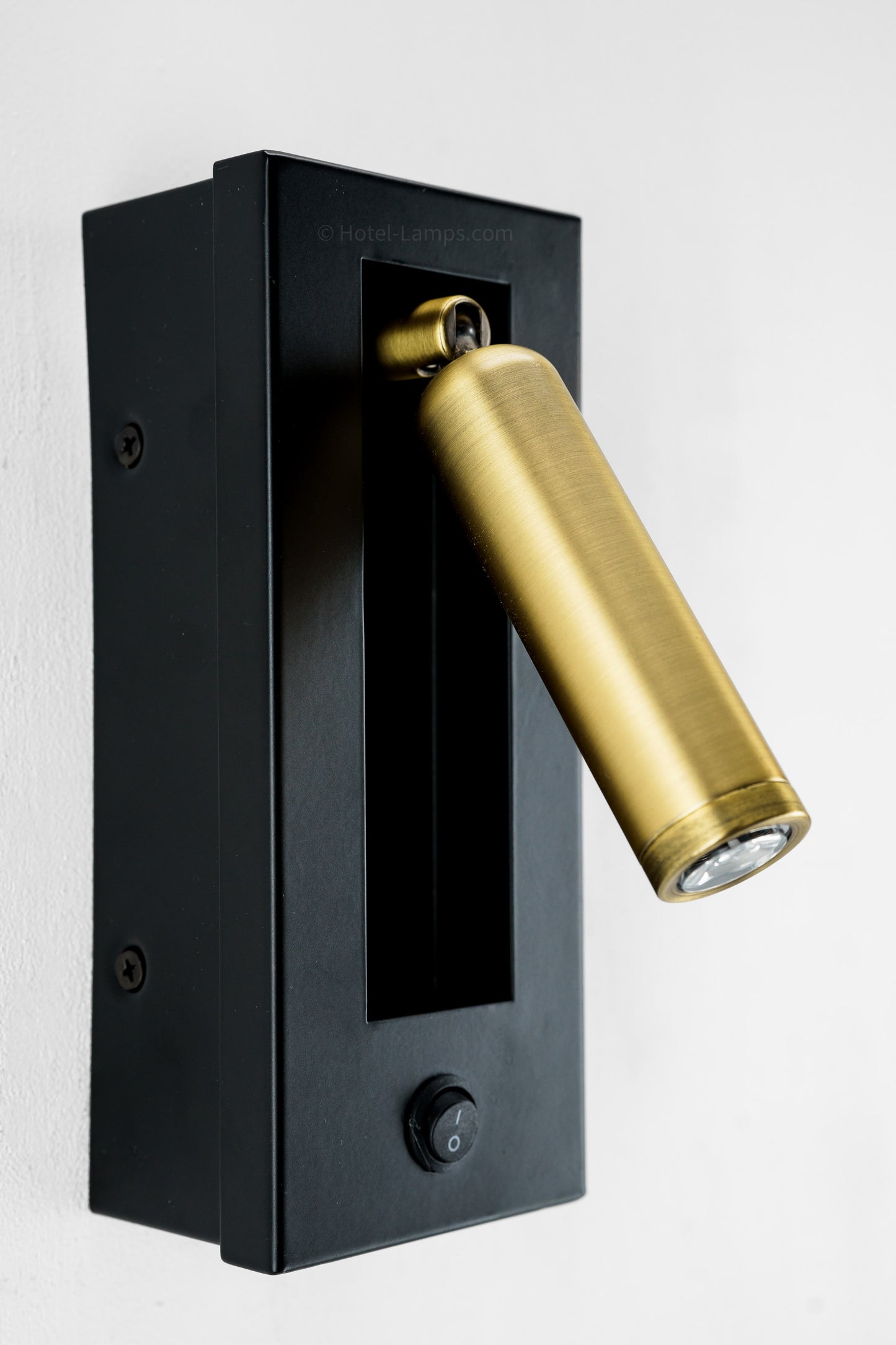 Black & Matte Gold Wall Lamp – LED Integrated Wall-Mounted Bedside Light