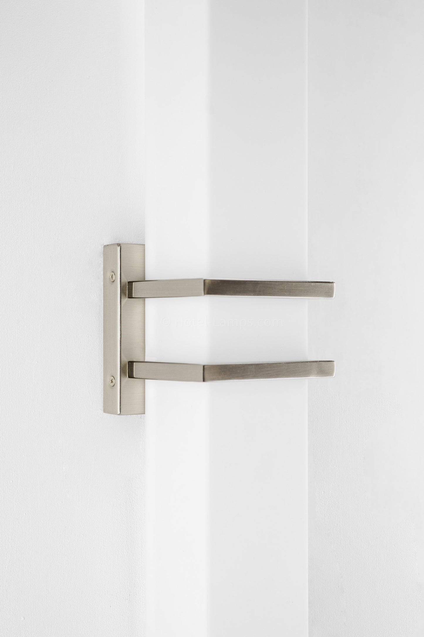 Brushed Satin Nickel Wall Lamp – LED Wall-Mounted Bedside Light with White Acrylic Shade