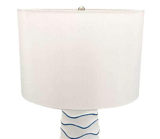 Coastal Blue Wave Table Lamp – Hand-Painted Ocean Design with USB & Outlet
