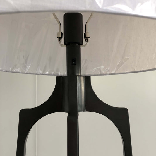 Modern Four-Leg Hotel Floor Lamp – American Star Style with White Linen Shade