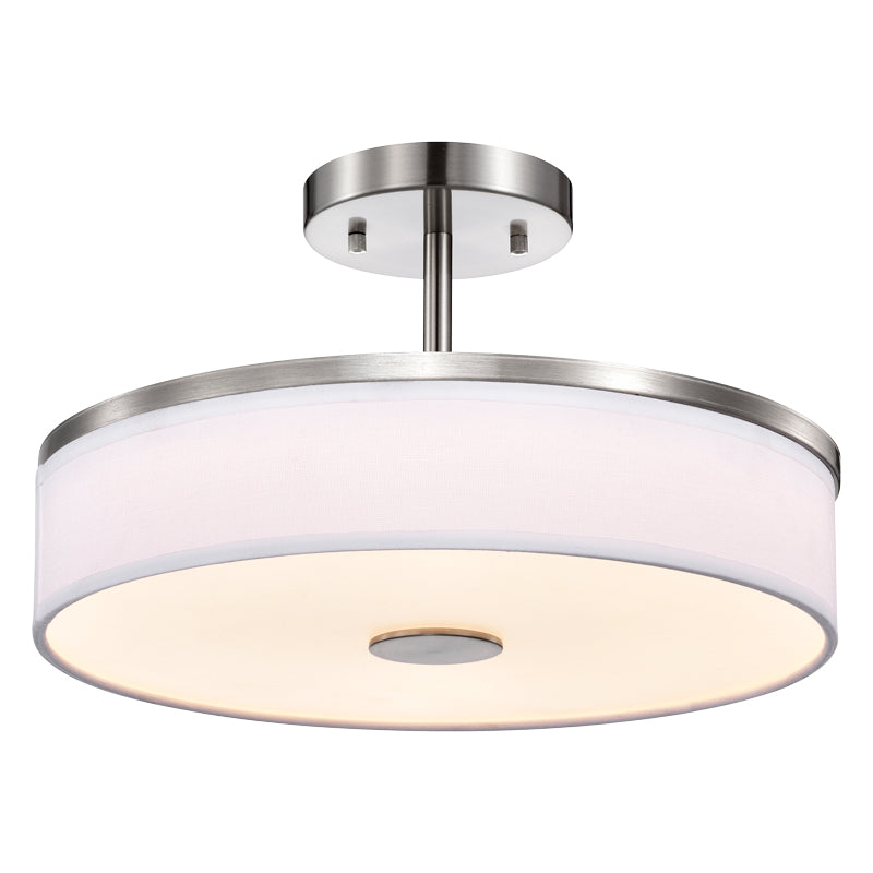 LED Ceiling Mount Fixture – Die-Formed Cold-Rolled Steel | Acrylic & Linen Shade | ETL Listed