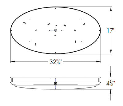HL-RO Tiered Contemporary Oval Ceiling Light – Satin Nickel & Oil Rubbed Bronze