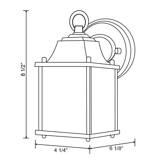 HL-OS Traditional Outdoor Square Lantern – Flush Wall Mount Light