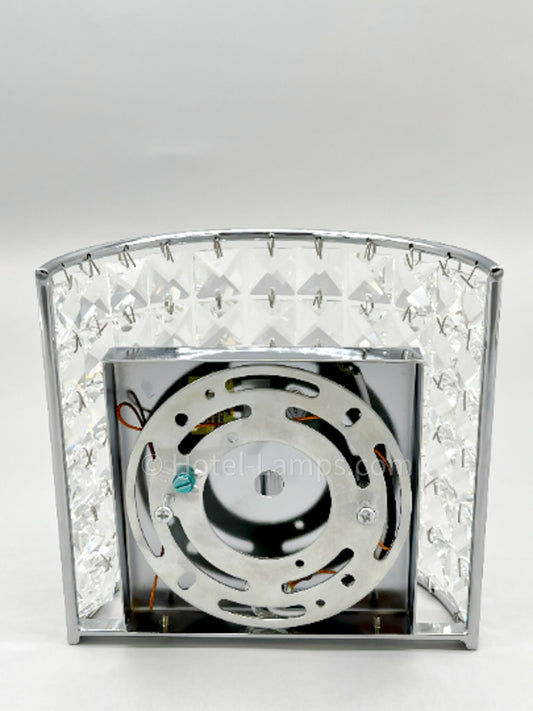 Elegant Square Beaded Crystal Wall Sconce – Chrome Finish, E12 Candelabra