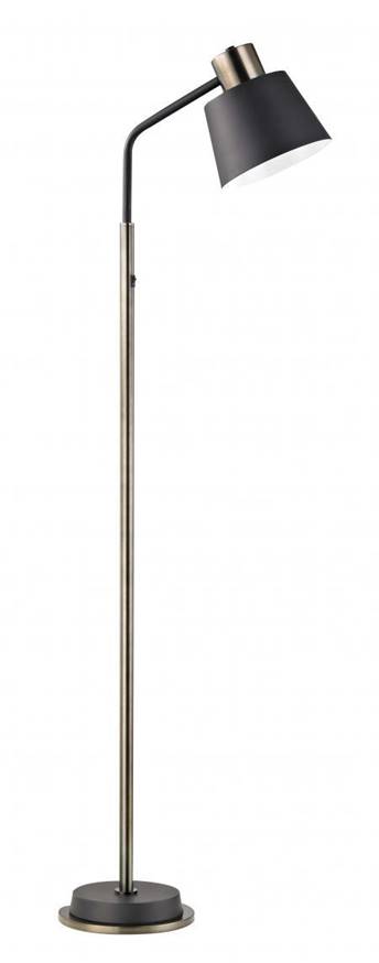 Light Brushed Bronze & Matte Black LED Floor Lamp – HLW10054