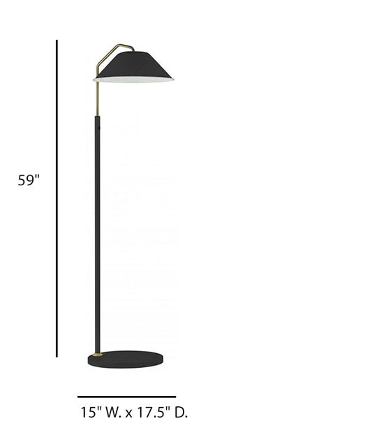 Matte Black & Brushed Brass LED Floor Lamp – HLW10044