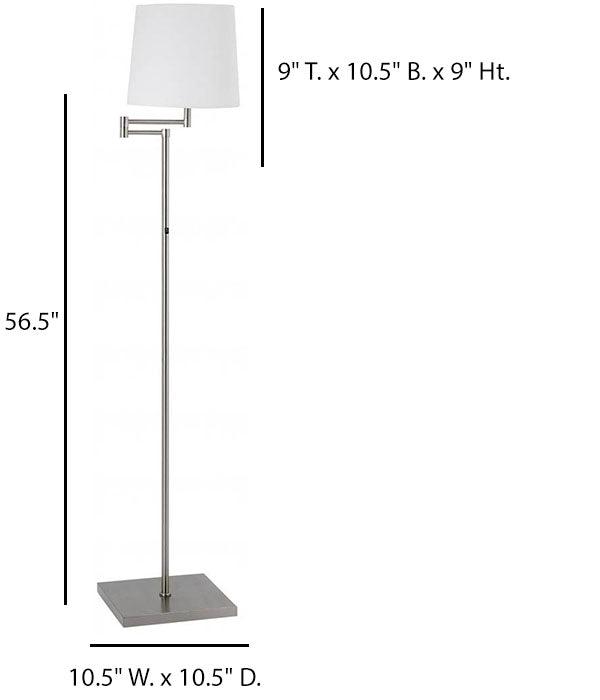 Brushed Nickel Floor Lamp with Ivory Linen Shade – HLHF6045
