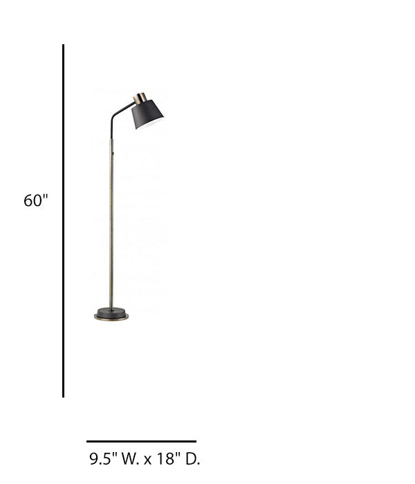 Light Brushed Bronze & Matte Black Floor Lamp with 9W LED – HLHW10057