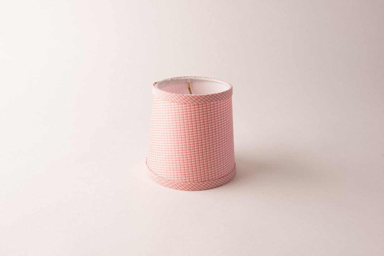 Drum Pink Plaid Chandelier Lampshade – Hardback Clip-On Design