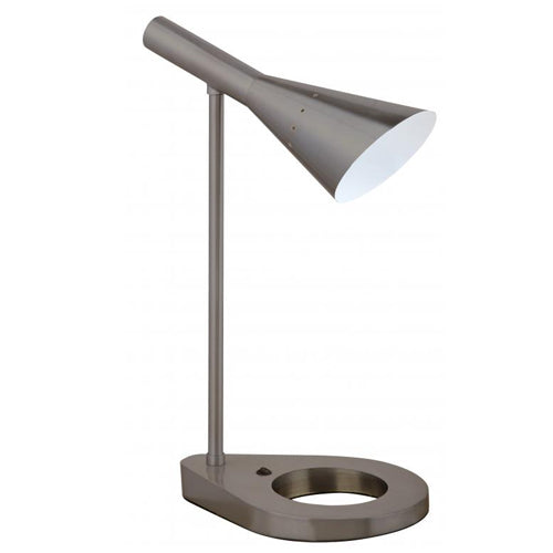Bloom Brushed Smoke Table Lamp – 60W Fluorescent/LED, Medium Base Socket (SKU: HGI-9891)