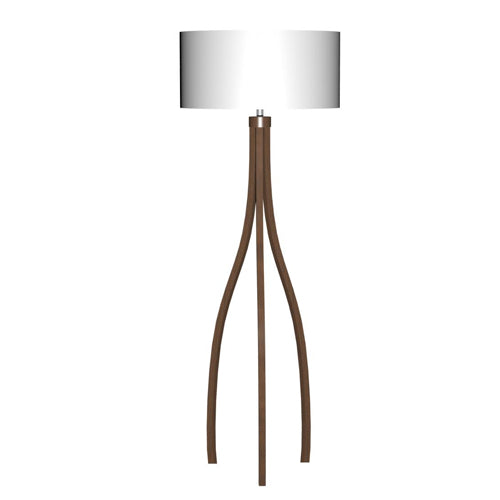 Chestnut Woodline Floor Lamp with Ivory Linen Shade – 66” Decorative 4-Light Fixture (SKU: HIC-0029)
