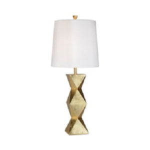 Queen Nightstand Table Lamp with Gold Leaf Finish – Dual USB & Outlet, 3000K (SKU: HIC-0044)