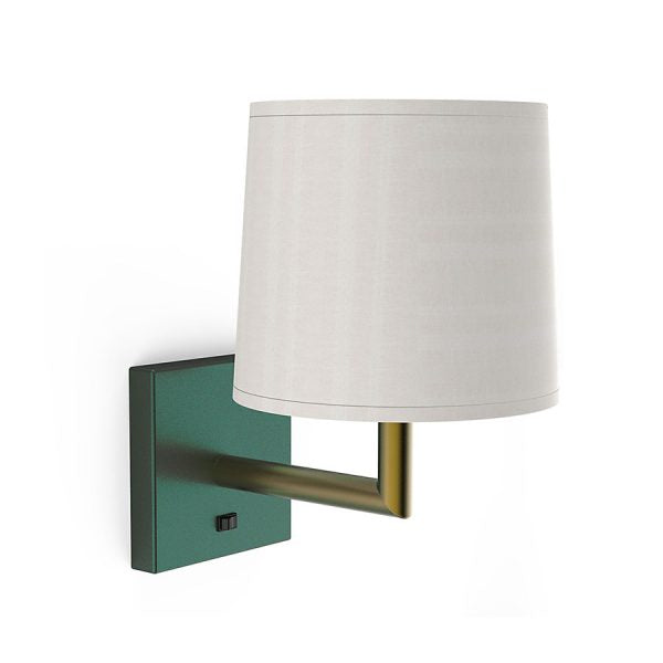 Green Sungold Headboard Sconce Lamp with Cream Brussels Hardback Shade – GU-24 Wall Light