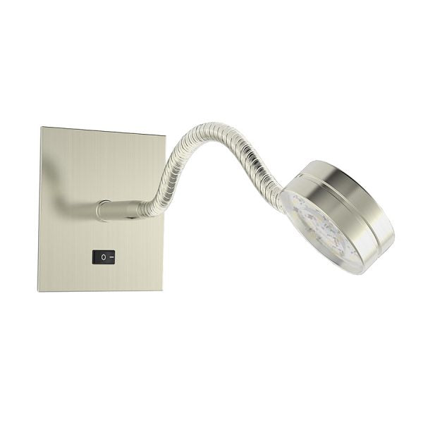 Brushed Nickel Headboard Sconce Lamp with Adjustable Arm – LED Compatible Wall Light
