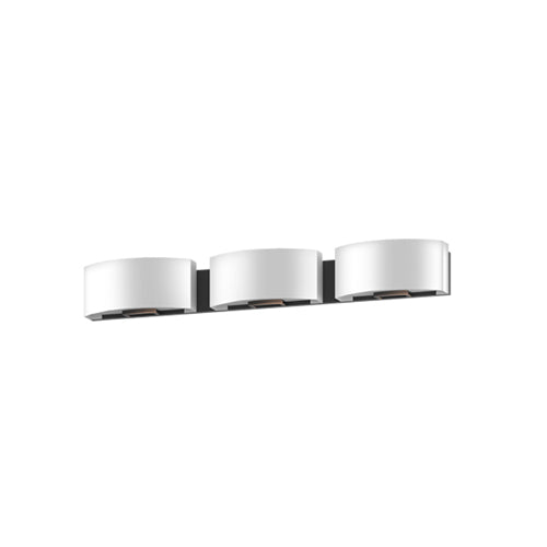 Dark Bronze 3-Light Vanity Wall Fixture – 37" Frosted Acrylic Bathroom Lighting
