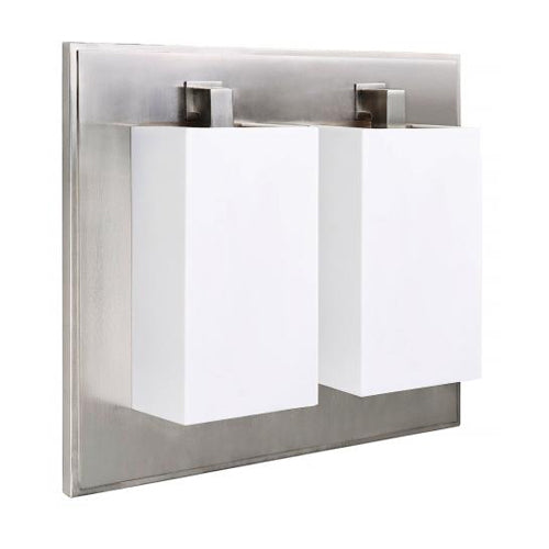 Brushed Nickel Wall Sconce with Frosted White Acrylic Diffuser – 18W Each