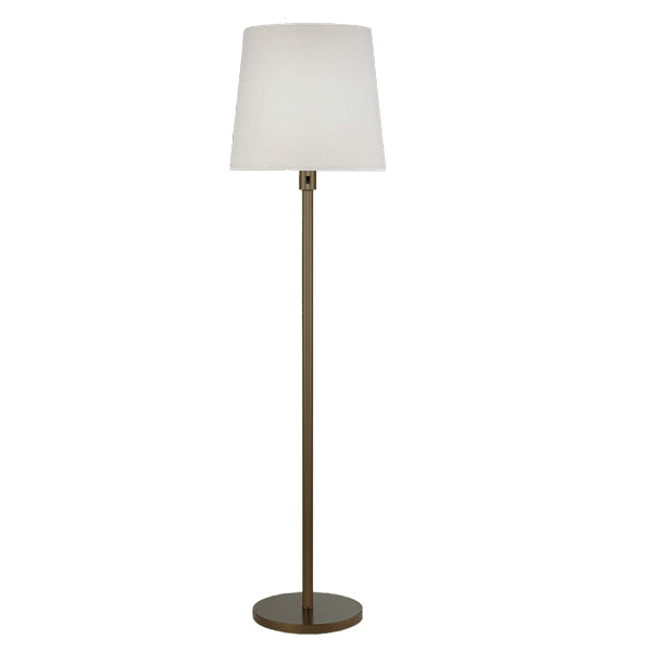 Painted Antique Brass Floor Lamp with Beige Linen Shade – 100W Medium Base | SKU: HIC-0191