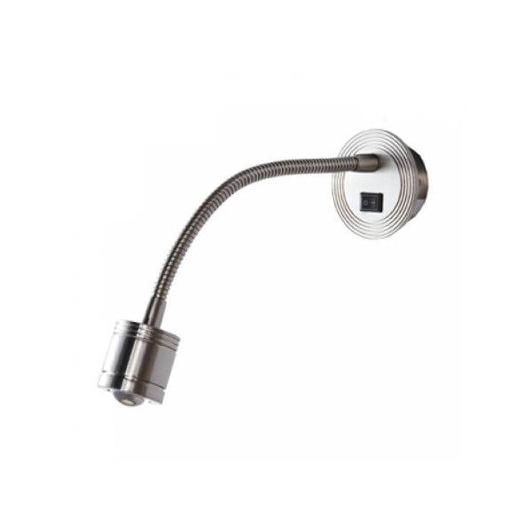 Brushed Nickel LED Reading Light – 1W with Rocker Switch