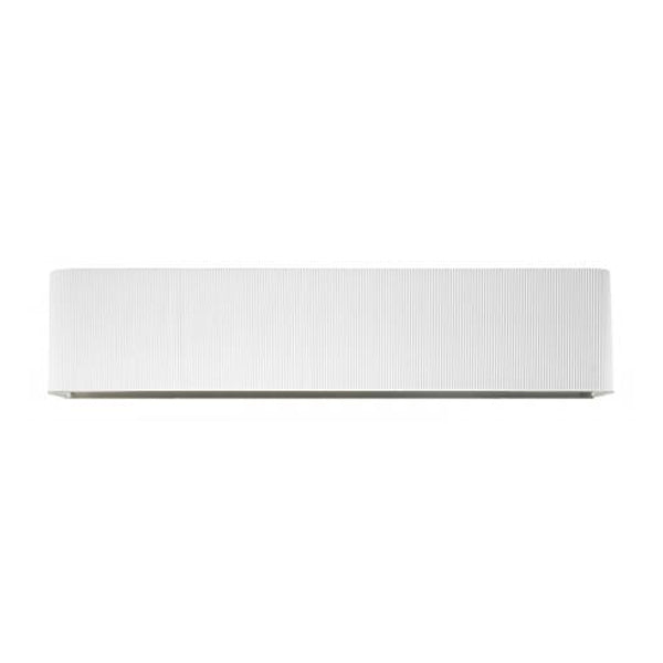 Brushed Nickel Extended Headboard Wall Lamp with White Ribbed Shade – 4 x 18W GU24