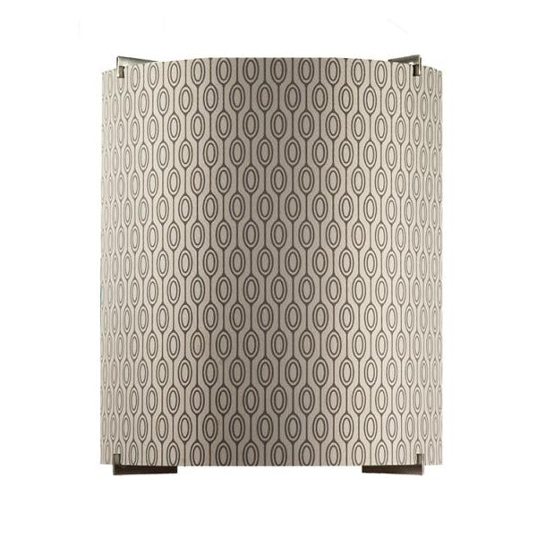 Brushed Nickel Wall Sconce with Brown Oval Pattern Shade – 26W GU24
