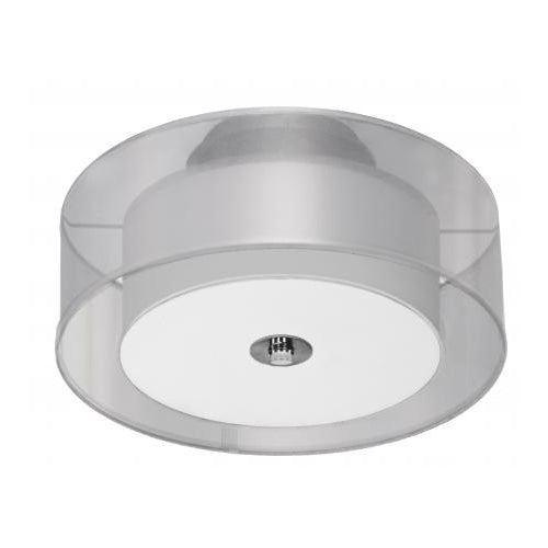 Matte Black & Brass Flush Mount Ceiling Light – Frosted White Diffuser – 40W Hardwired
