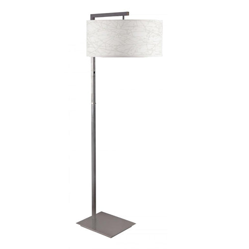 Brushed Nickel Floor Lamp – 66” Height – 40W Medium Base with Ivory Linen Shade
